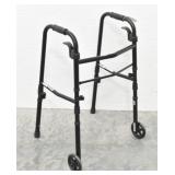 EQUATE Black Folding Walker w/ 5" Wheels