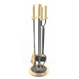 Set of Brass & Wrought Iron Fireplace Tools