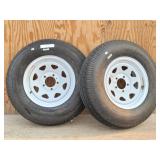 (2) Trailer Tires & Wheels ST 205/75D14