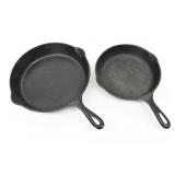(2) Cast Iron Skillets: 6" Wagner Ware & 9"