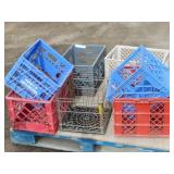 (7) Plastic Milk Crates