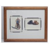 Western Cowboy & Hats Prints by Karen Rae 1988