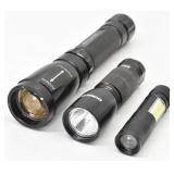 (3) Flashlights, Tactical, Zoom In Zoom Out,