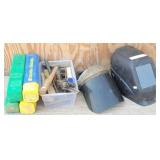 Welding Lot: Helmet, Face Shield, Electrodes 6011