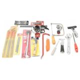 Tools: Pry Bar, Files, Hole Saws, Combo Squares