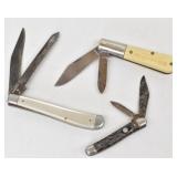 (3) Folding Knives: Westvaco Barlow 3" Blade...