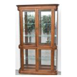Four Door Curio Cabinet Curved Glass Sides