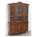 French Provincial Country China Cabinet Lighted