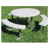 LIFETIME Round Table w/ 3 Benches