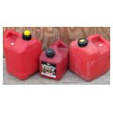 (3) Red Gas Cans