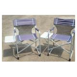 (2) Director Camping Chairs w/ Folding Side Trays