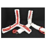 (2) Pet Harnesses w/ Faux Sheep Lining Red & White