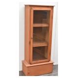 Pine Curio Display Cabinet with Glass Door
