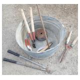 Galvanized Tub & Various Clippers & more