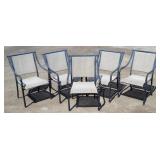 (5) Stackable Outdoor Steel Framed Dining Chairs