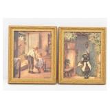 (2) Old Fashioned Style Girl and Boy Prints