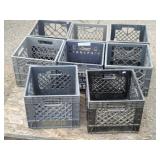 (8) Plastic Milk Crates