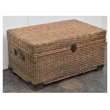 Wicker Storage Trunk / Chest Wood Inside