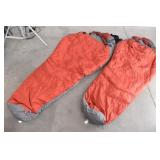 (2)  KELTY Mummy Sleeping Bags & Blue Tub