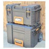 (2pc) Ridgid Stackable Rolling Tool Box