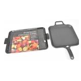 Lodge Square 12" Cast Iron Griddle & Poecelain