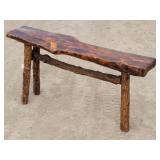 Rustic Hand Crafted Tripod Bench 4
