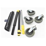 (4) 4" Swivel Caster Wheels & Floor Scrub Brush