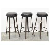 Set of 3 Black Barstools 31" tall