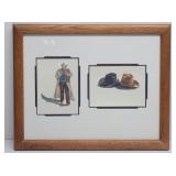 Western Cowboy & Hats Prints by Karen Rae 1988