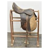 Vintage English Leather Riding Saddle