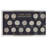 1941-1945 Mercury 90% Silver Dimes Set $1.50FV