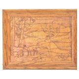 Signed Leather Deer Artwork by Kenneth Romriell