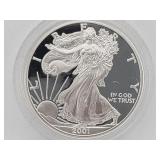 2001-W American Eagle 1 Oz Fine Silver Dollar