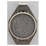 1900 Morgan Silver Dollar on Money Clip