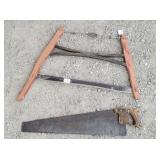 Antique Bow Saw & Hand Saw