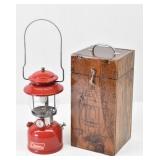 1966 Red Coleman Lantern 200A w/ Wood Case
