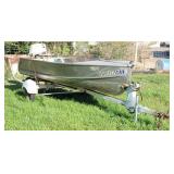 14ft Rich Line V-Hull Aluminum Fishing Boat & ...