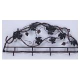 Grape Leaf Metal Wall Rack 4 Hooks