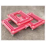 (3) Open Deck Swivel Dollies 22" x 29"