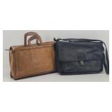 (2) Leather Briefcases: Black COACH & Vintage ...