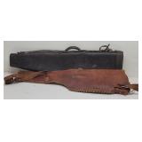 Leather 32" Rifle Scabbard & Black 33.5" Gun Case