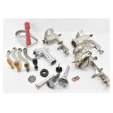 Vtg Manual Meat Grinders & Attachments