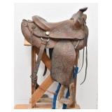Western Saddle Tooled Leather 16"