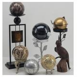 Decorative Sphere Orb Sculptures w/ Stands +