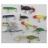 (10) Fishing Lures: Bass Plugs, Poppers, ...