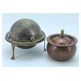 Vintage Brass Globe Trinket Box, Copper Trinket