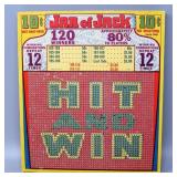 Vintage 10 Cent JAR OF JACK Gambling Punch Board