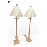 Pair of Tall  Gold Buffet Lamps