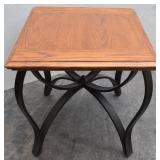 Wood Top End Table w/ Curved Metal Legs