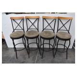 (4) High Back Swivel Bar Stools